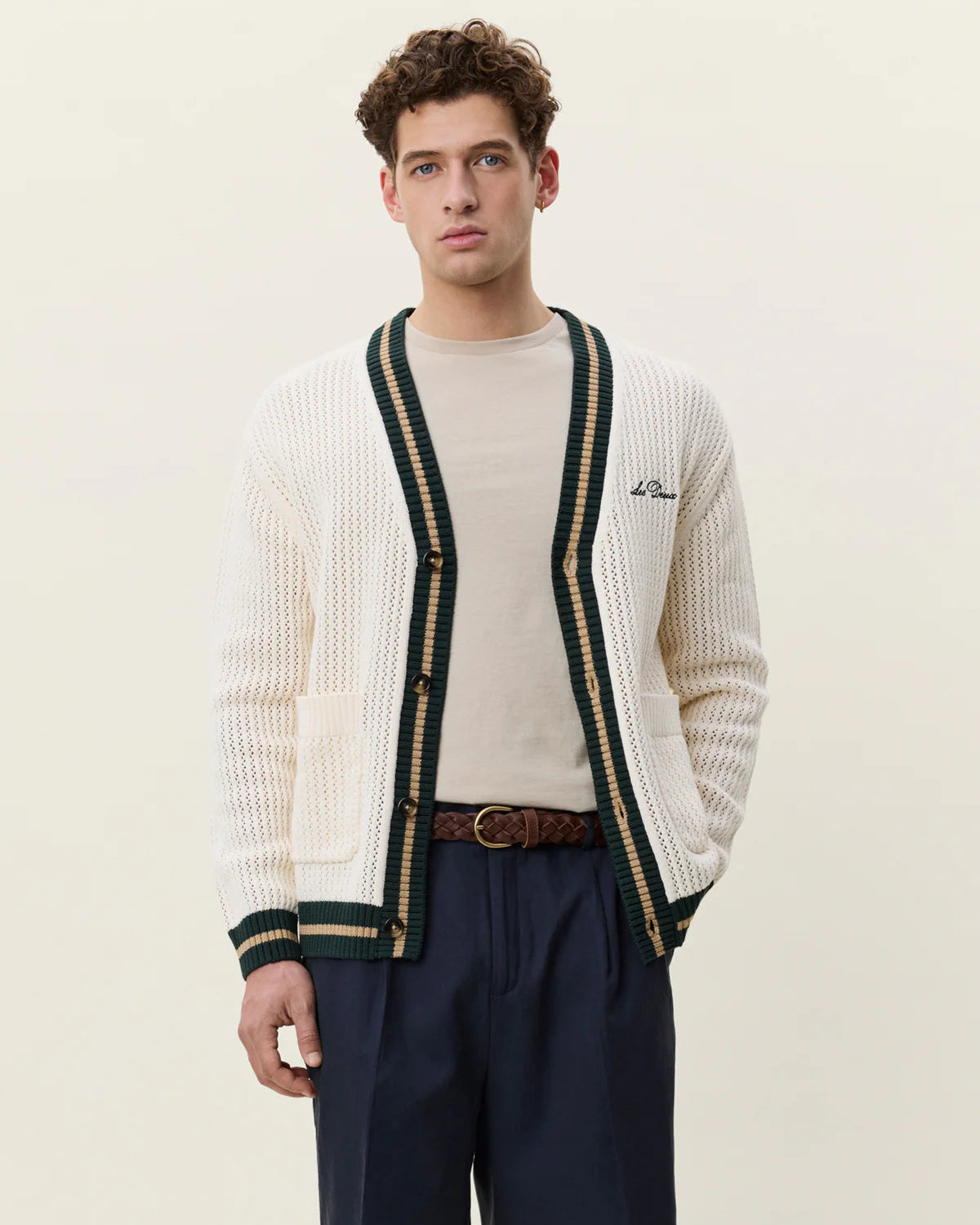Lace Knitted Cardigan - Eggnog White
