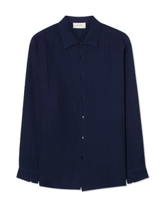 Hooper Cotton Crinkle Shirt - Total Eclipse