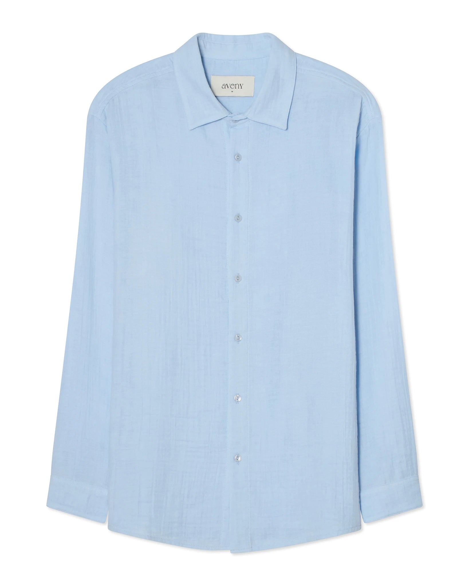 Hooper Cotton Crinkle Shirt - Light Blue
