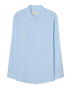 Hooper Cotton Crinkle Shirt - Light Blue