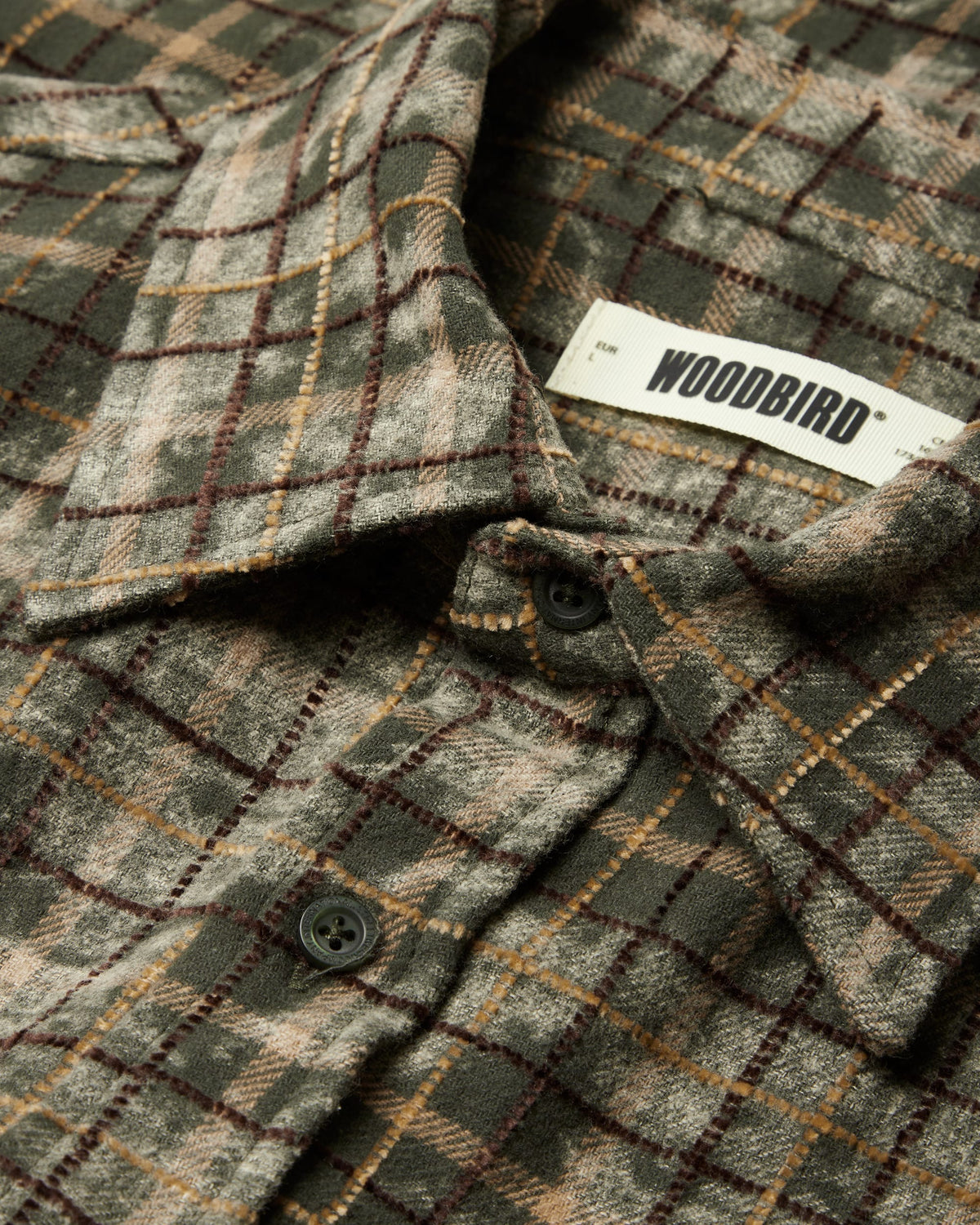 Jong Wash Check Shirt - Honey-Dark Olive