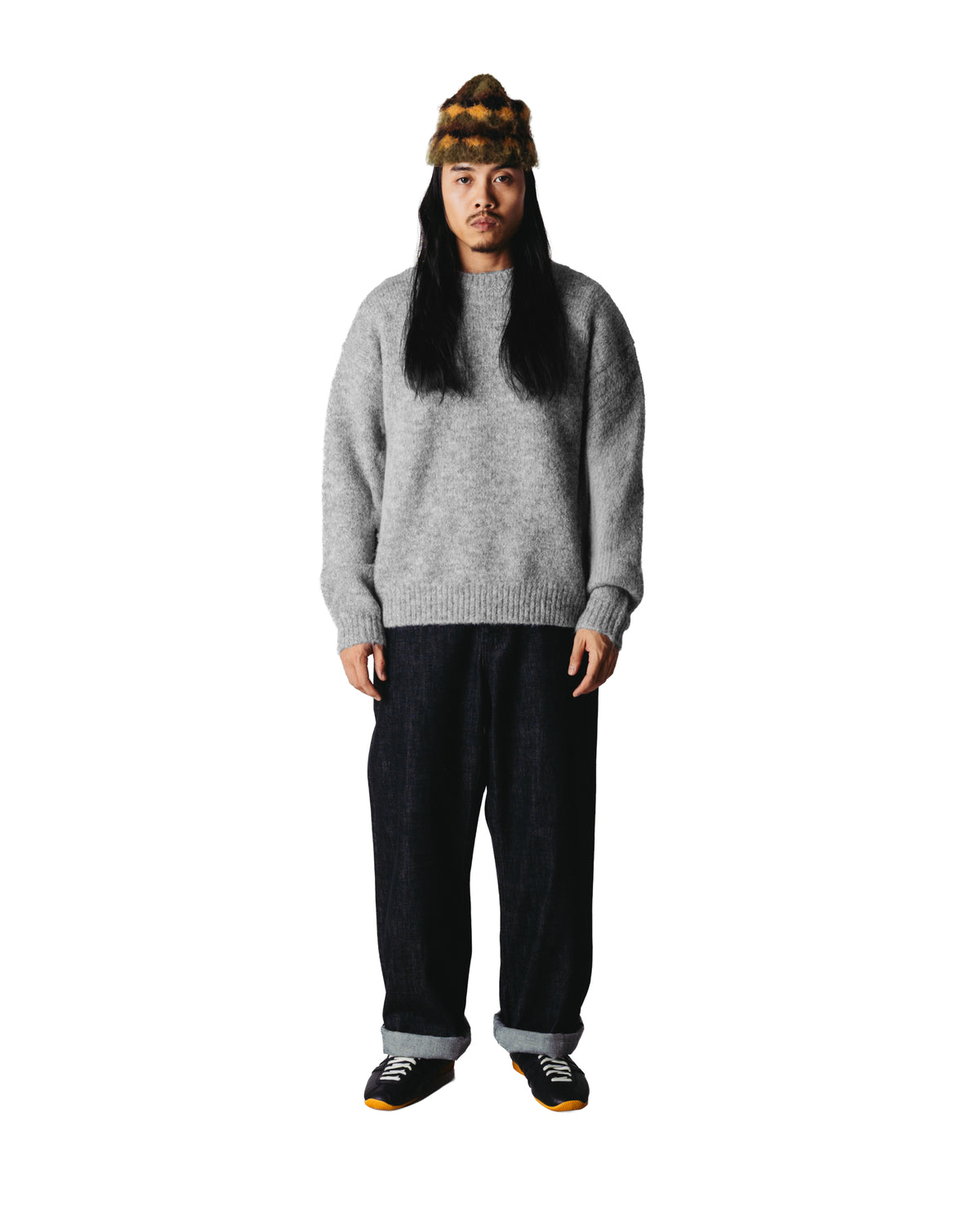 Kurt Mohairy Crew - Dark Grey Melange