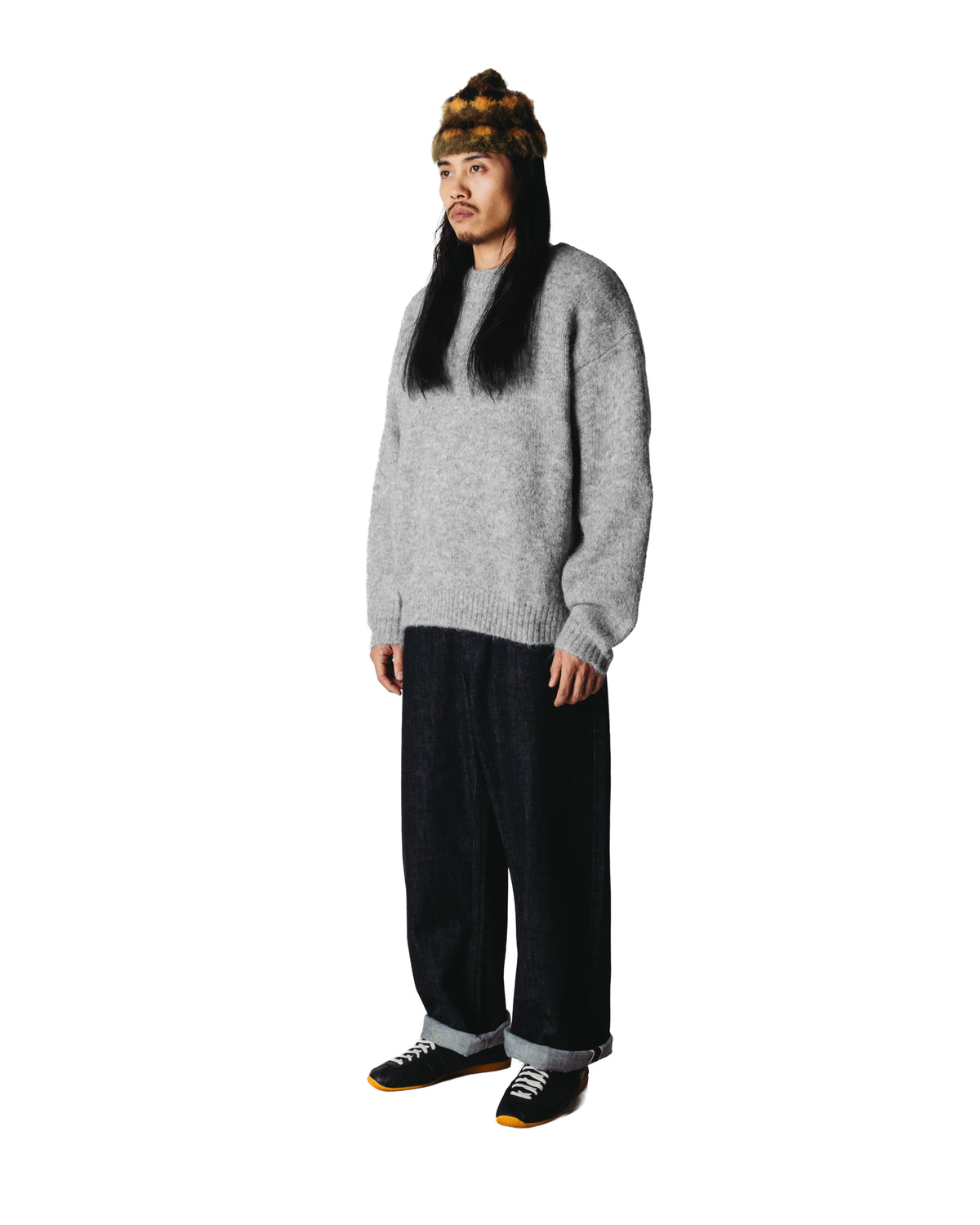 Kurt Mohairy Crew - Dark Grey Melange