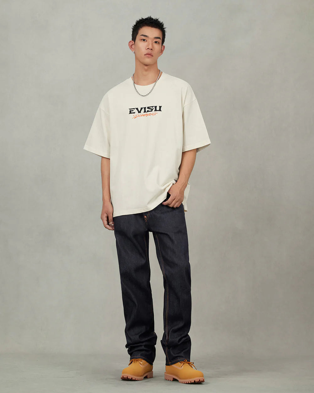 White Seagull Printed Pocket Jeans - Raw Indigo