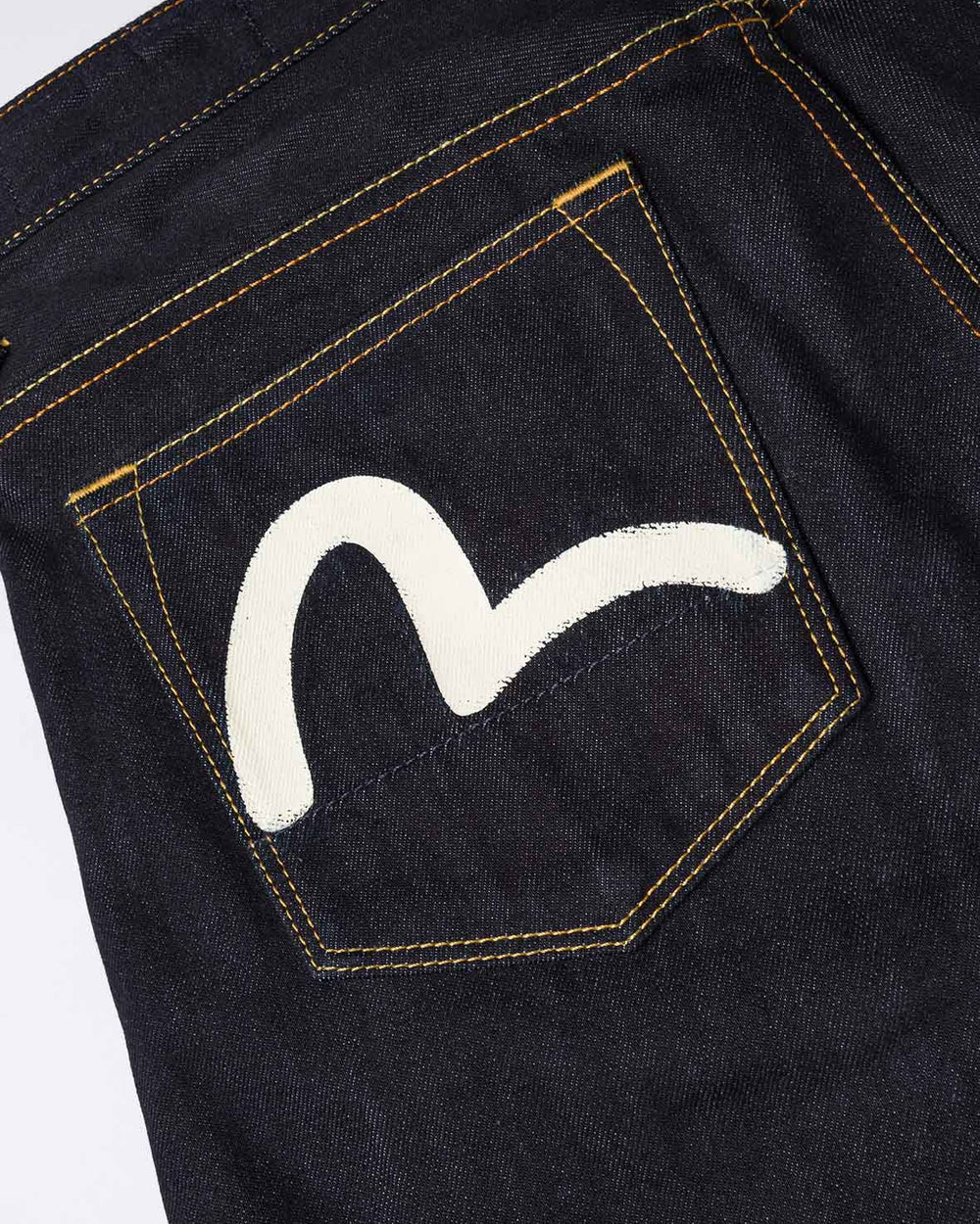 White Seagull Printed Pocket Jeans - Raw Indigo