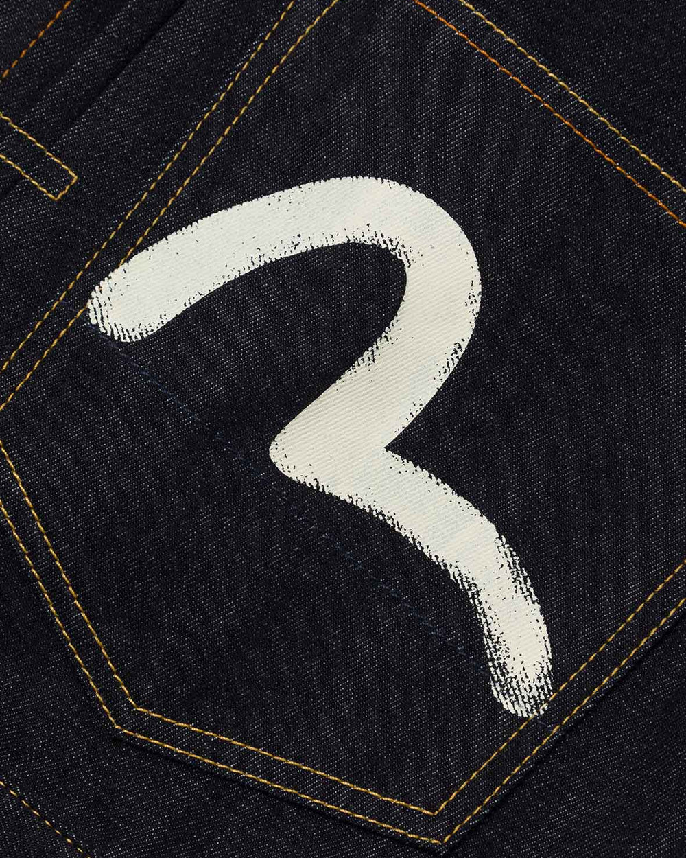 Ecru Seagull Printed Denim Jacket - Raw Indigo