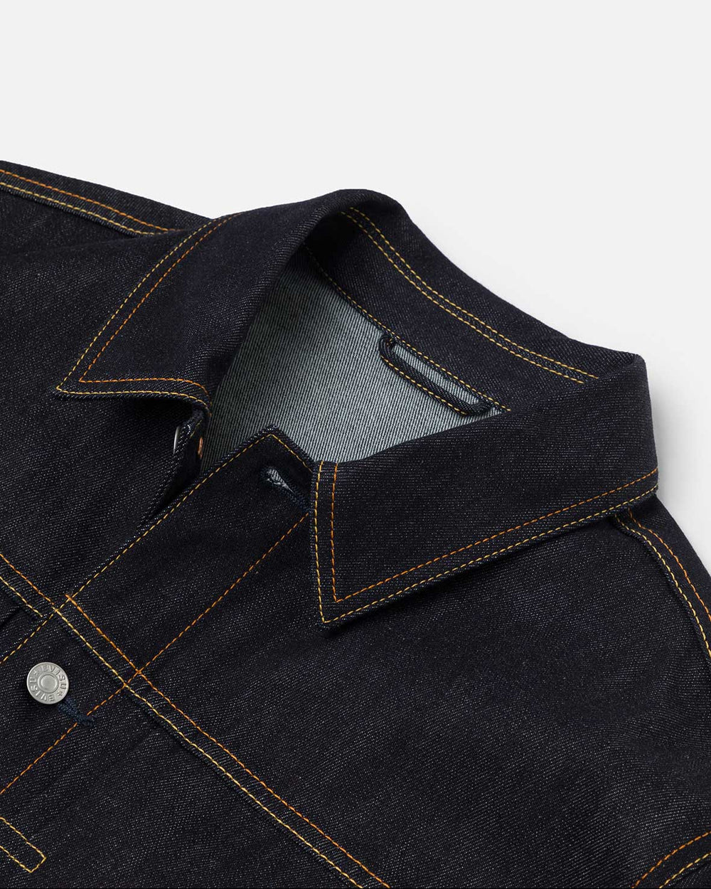 Ecru Seagull Printed Denim Jacket - Raw Indigo