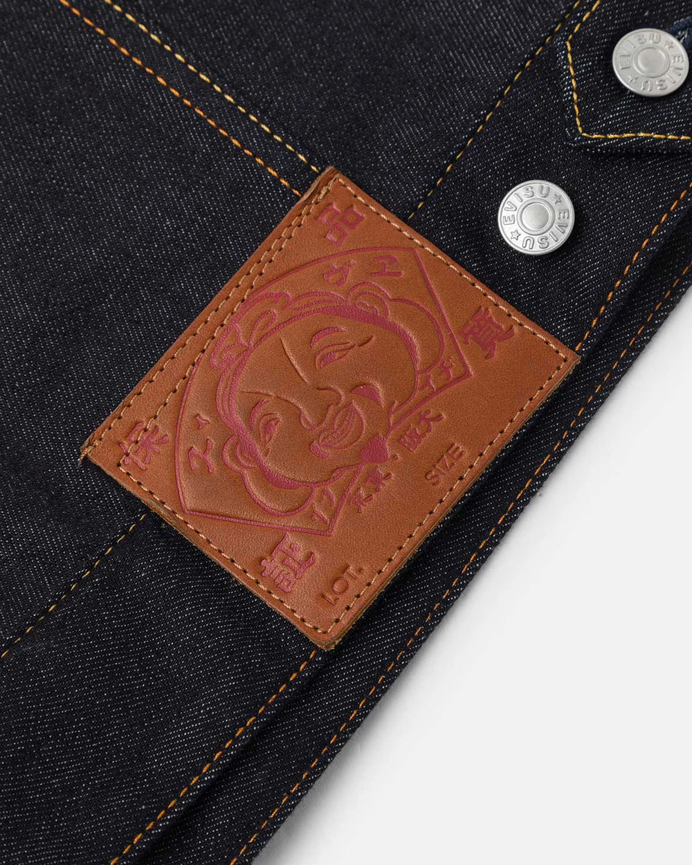 Ecru Seagull Printed Denim Jacket - Raw Indigo