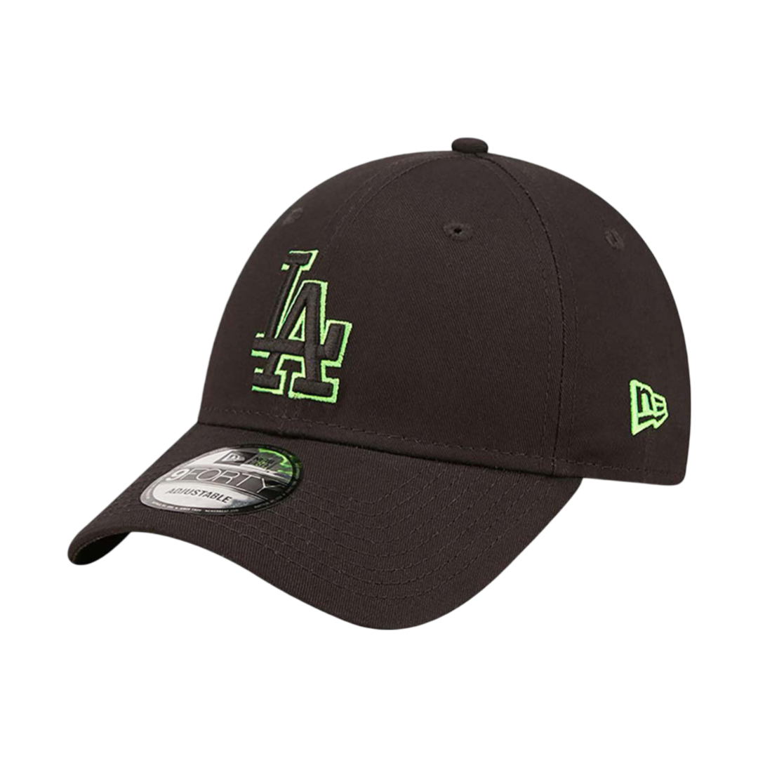 9Forty Neon Outline - Los Angeles Dodgers Black/Cyber Green