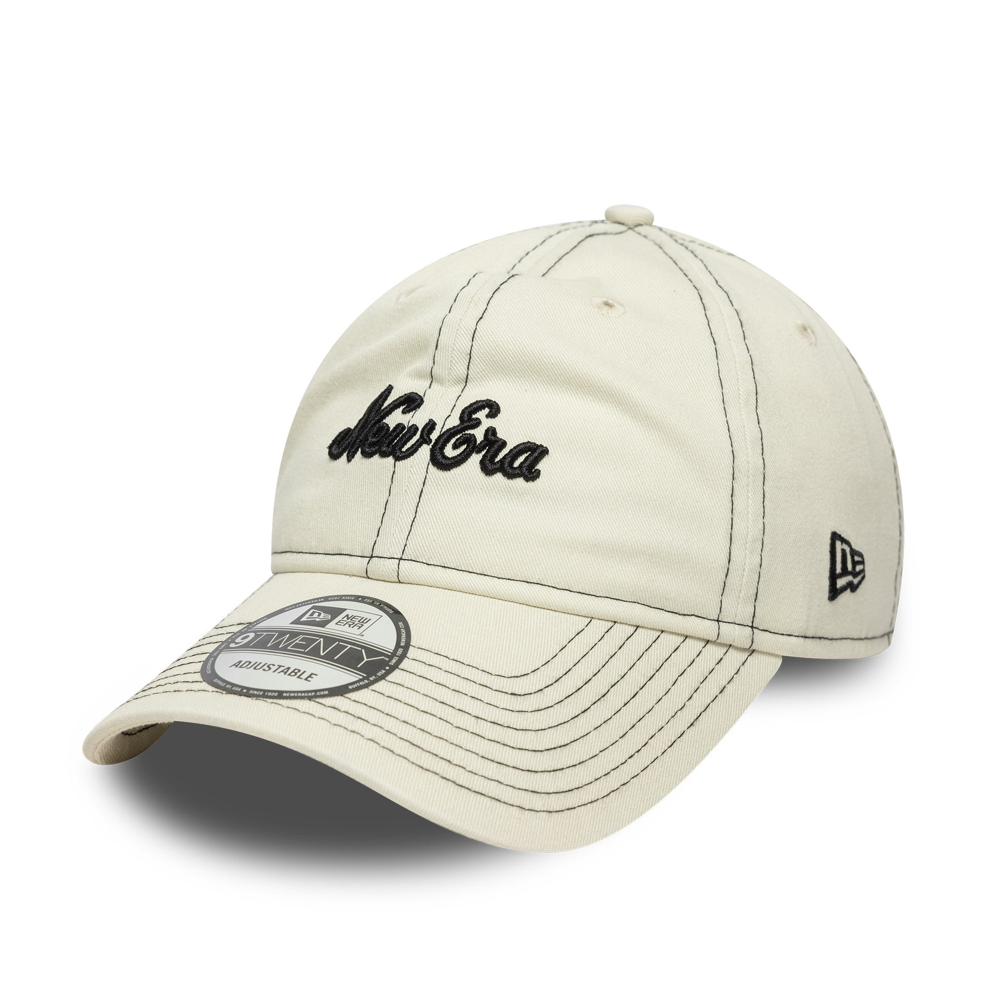 9Twenty Contrast Stitch New Era Branded - Ivory/Black