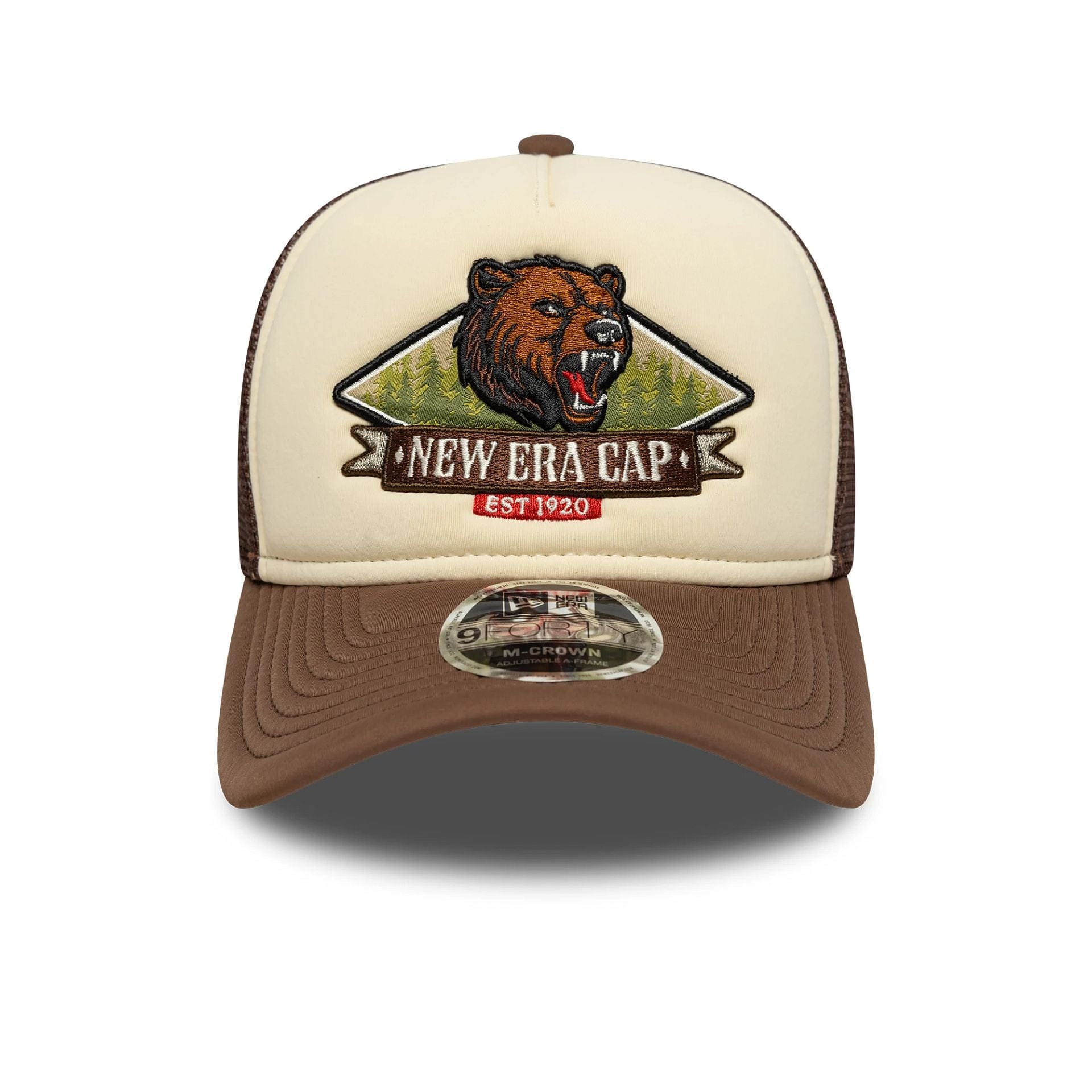 9Forty Aframe Trucker New Era Graphic MC - Offwhite/Brown