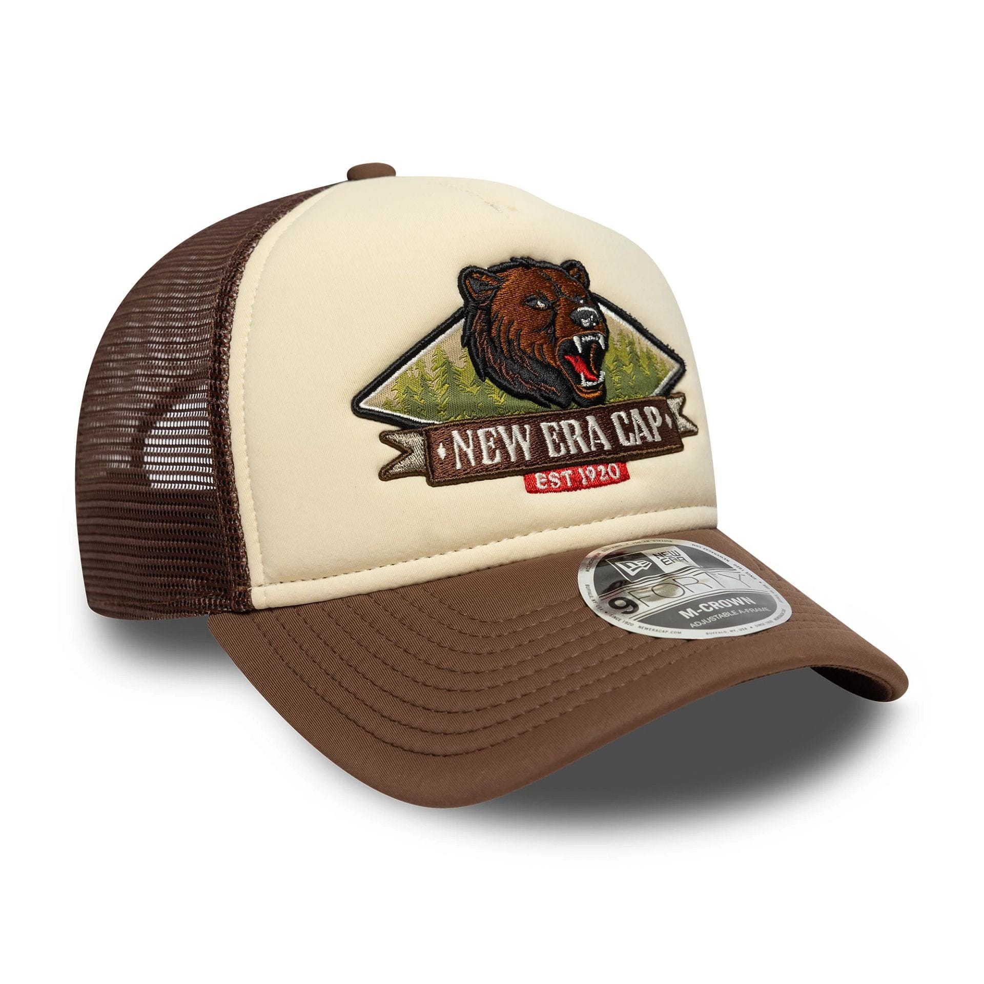 9Forty Aframe Trucker New Era Graphic MC - Offwhite/Brown