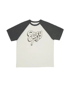 Roy Raglan T-Shirt Take It Eas - Offwhite/Black
