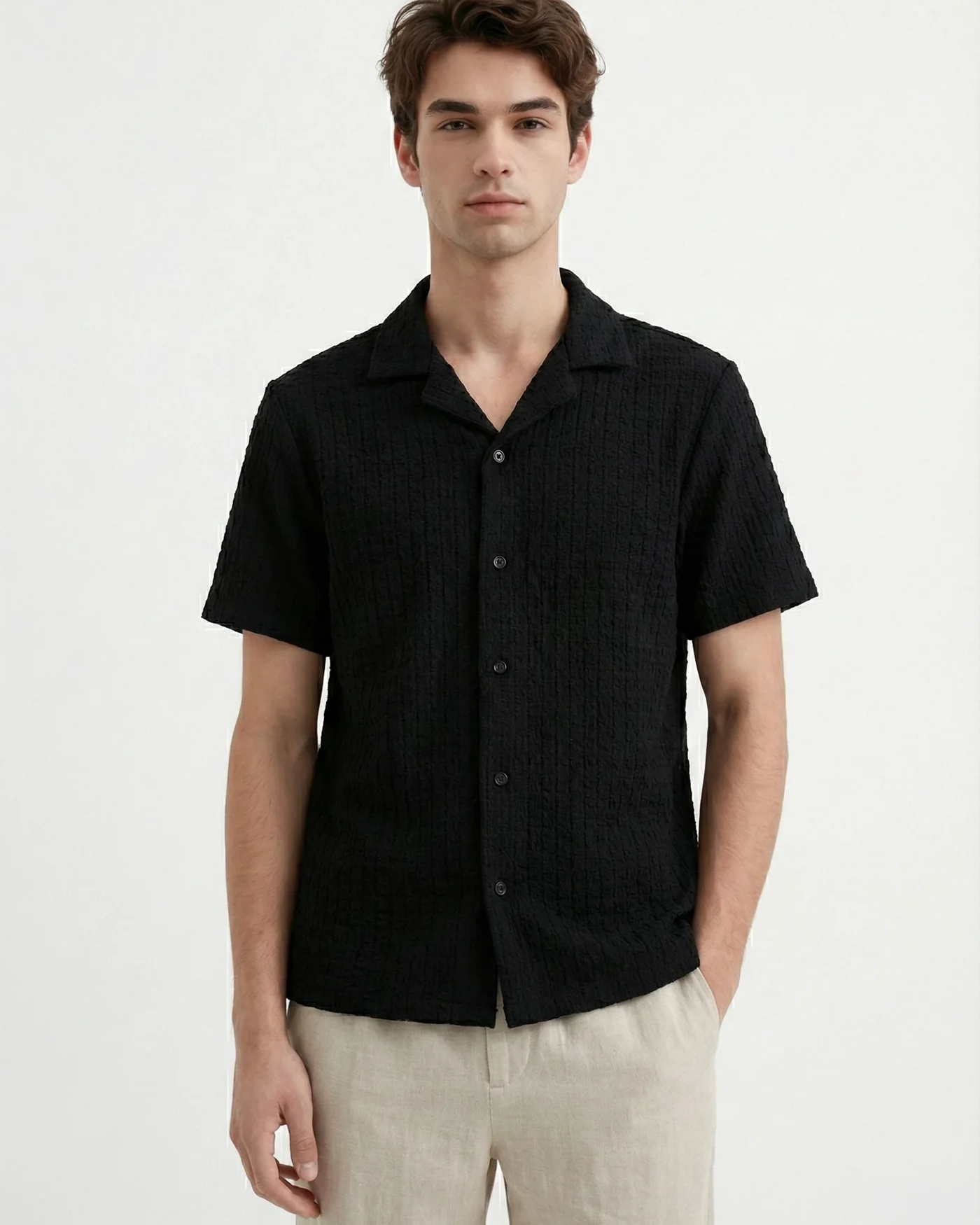 Ashen structured shirt - Black