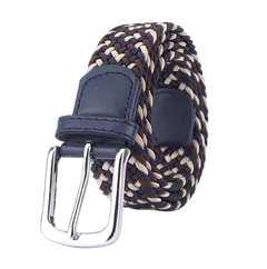 Braided belt - Beige/Brown/Navy