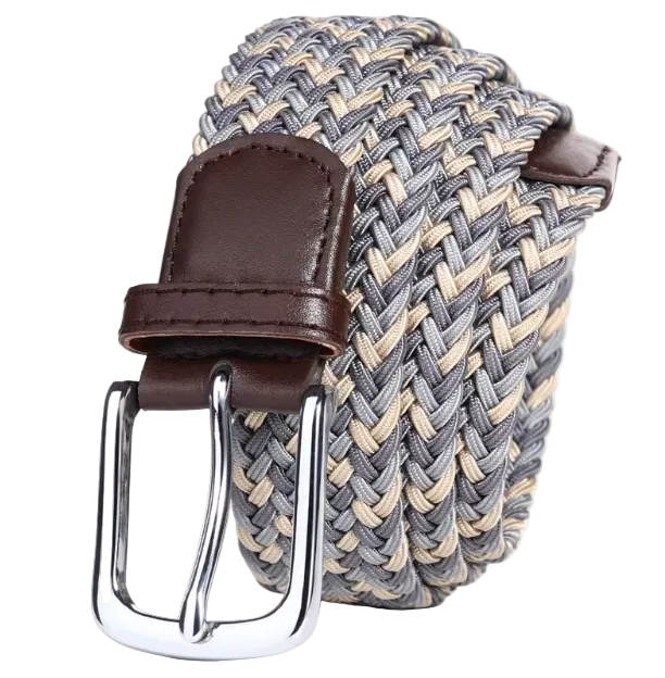 Braided belt - Silver/Grey/Beige