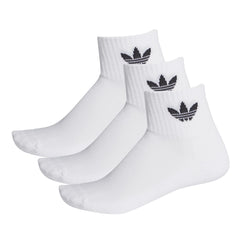 Mid-Cut Crew Socks 3-Pairs - White/White/Black