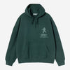 Hooded Distance Sweat - Dark Fir stone dyed
