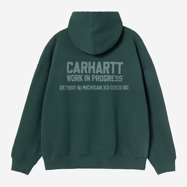 Hooded Distance Sweat - Dark Fir stone dyed