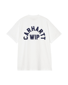 S/S Arch Script T-Shirt - White/DarkNavy