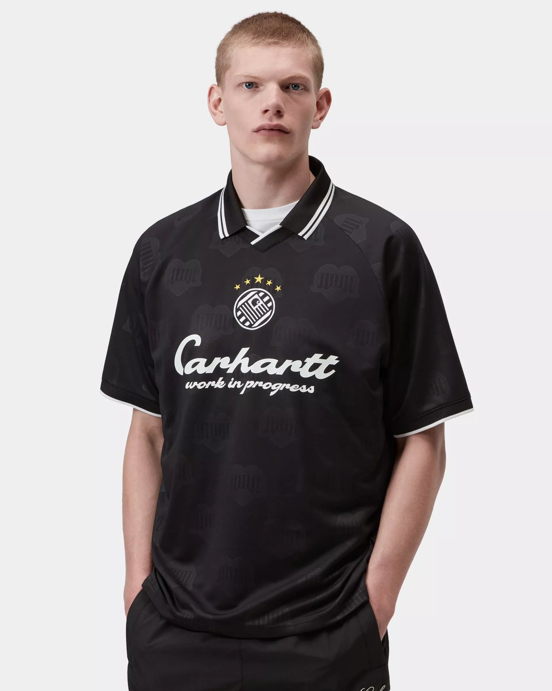 S/S Terrace Football T-Shirt - Heart Train Jacquard, Black