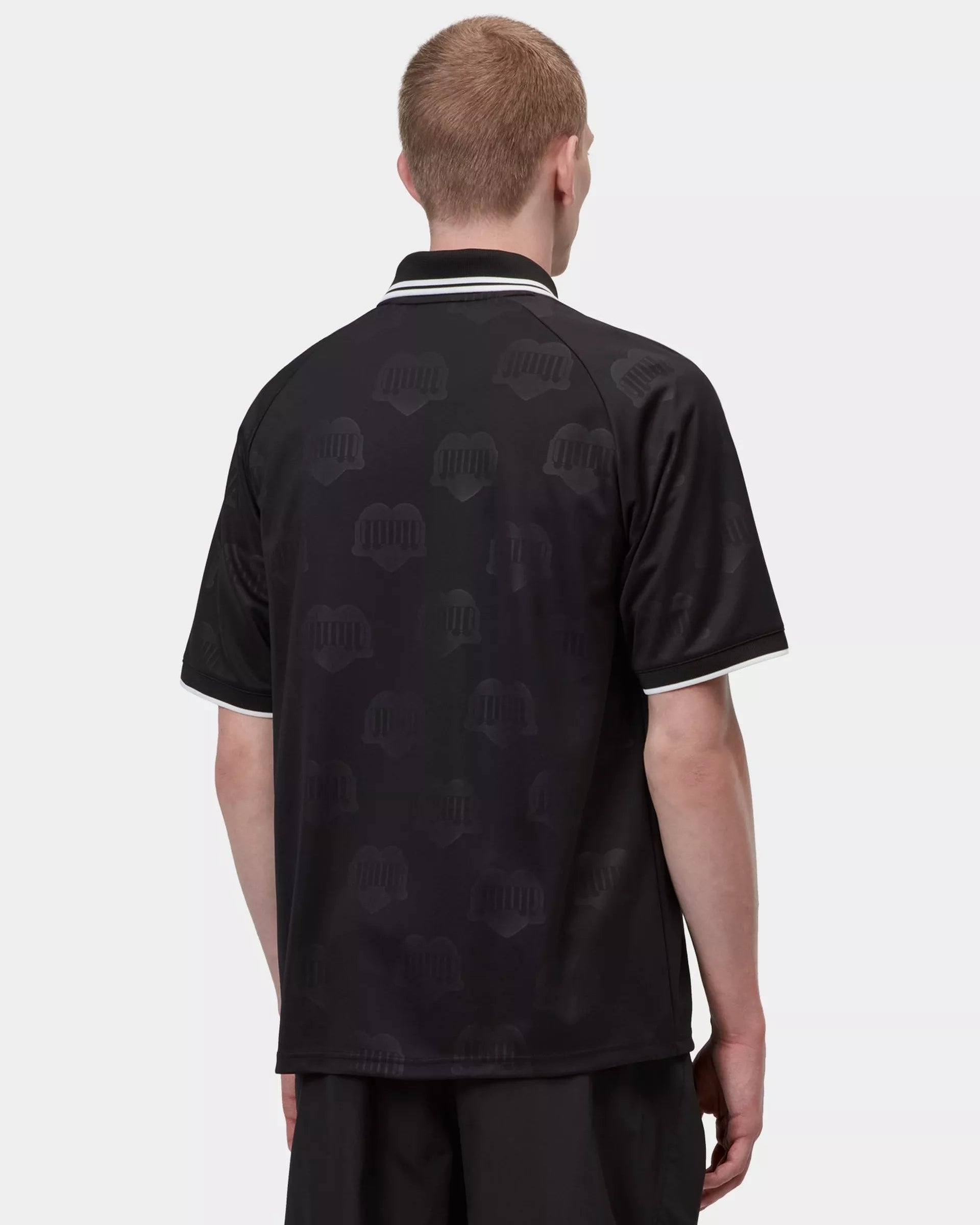 S/S Terrace Football T-Shirt - Heart Train Jacquard, Black