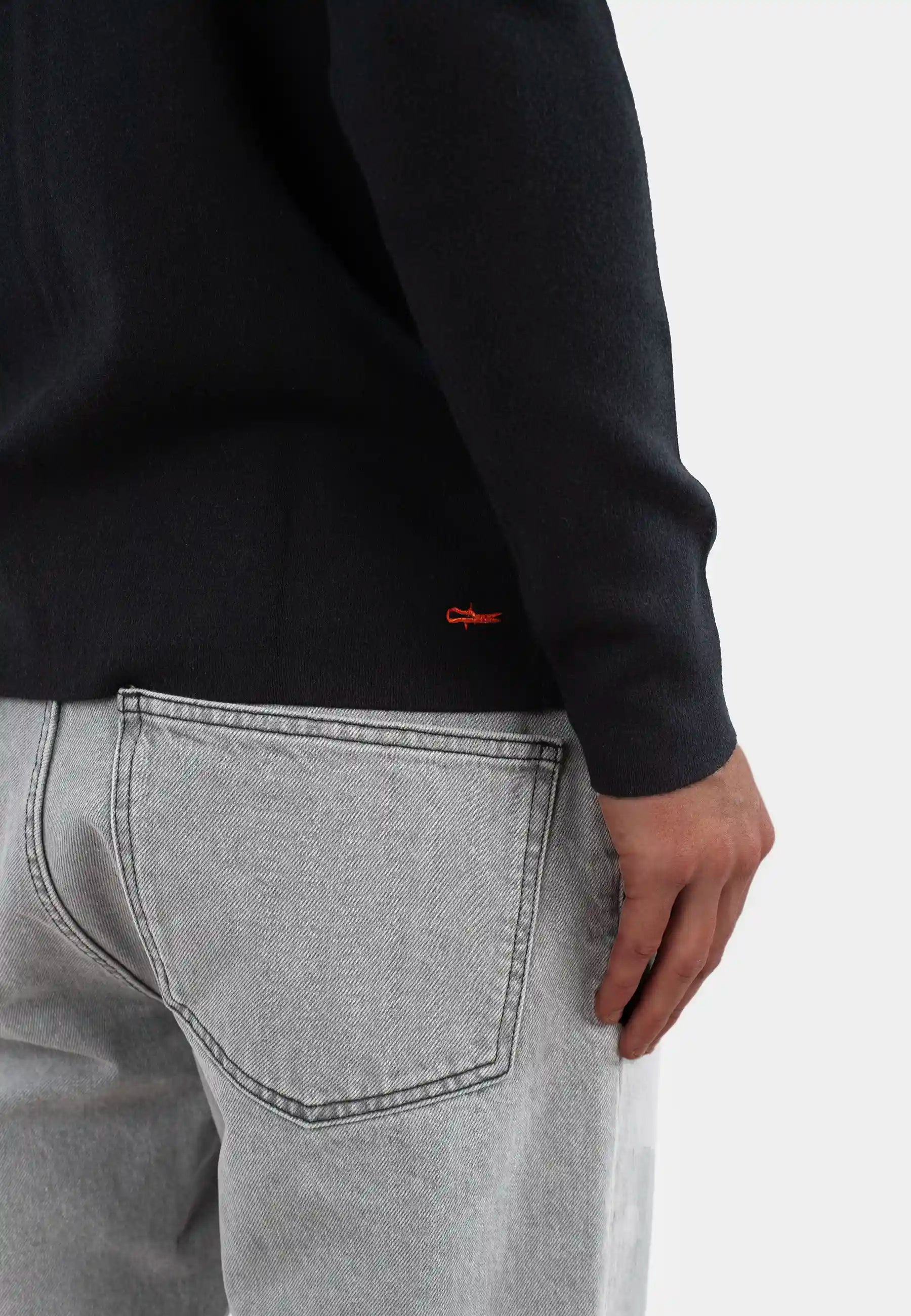 Caleb Knitted Half Zip - Black