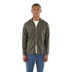 Quincy linen overshirt - Forest Green
