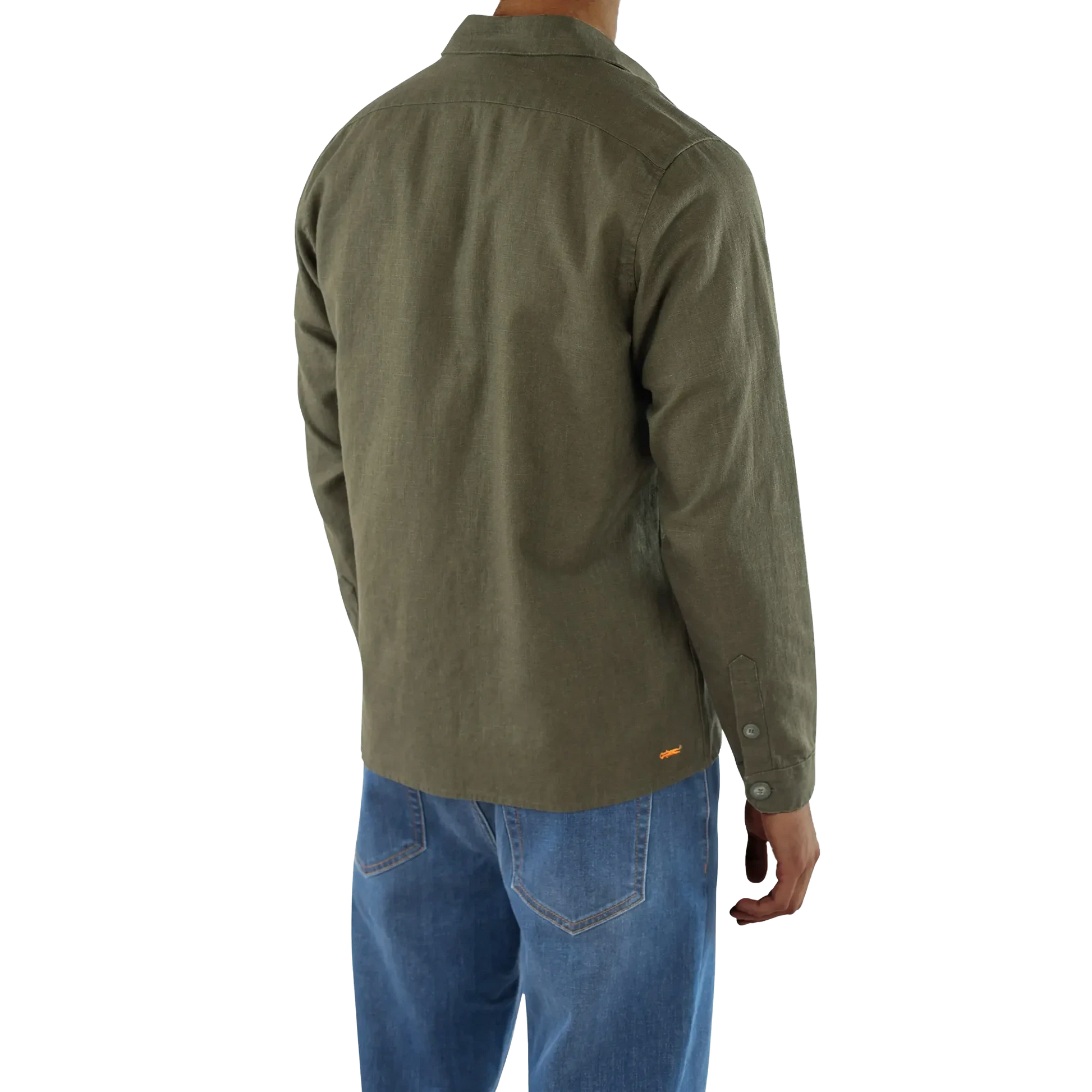 Quincy linen overshirt - Forest Green
