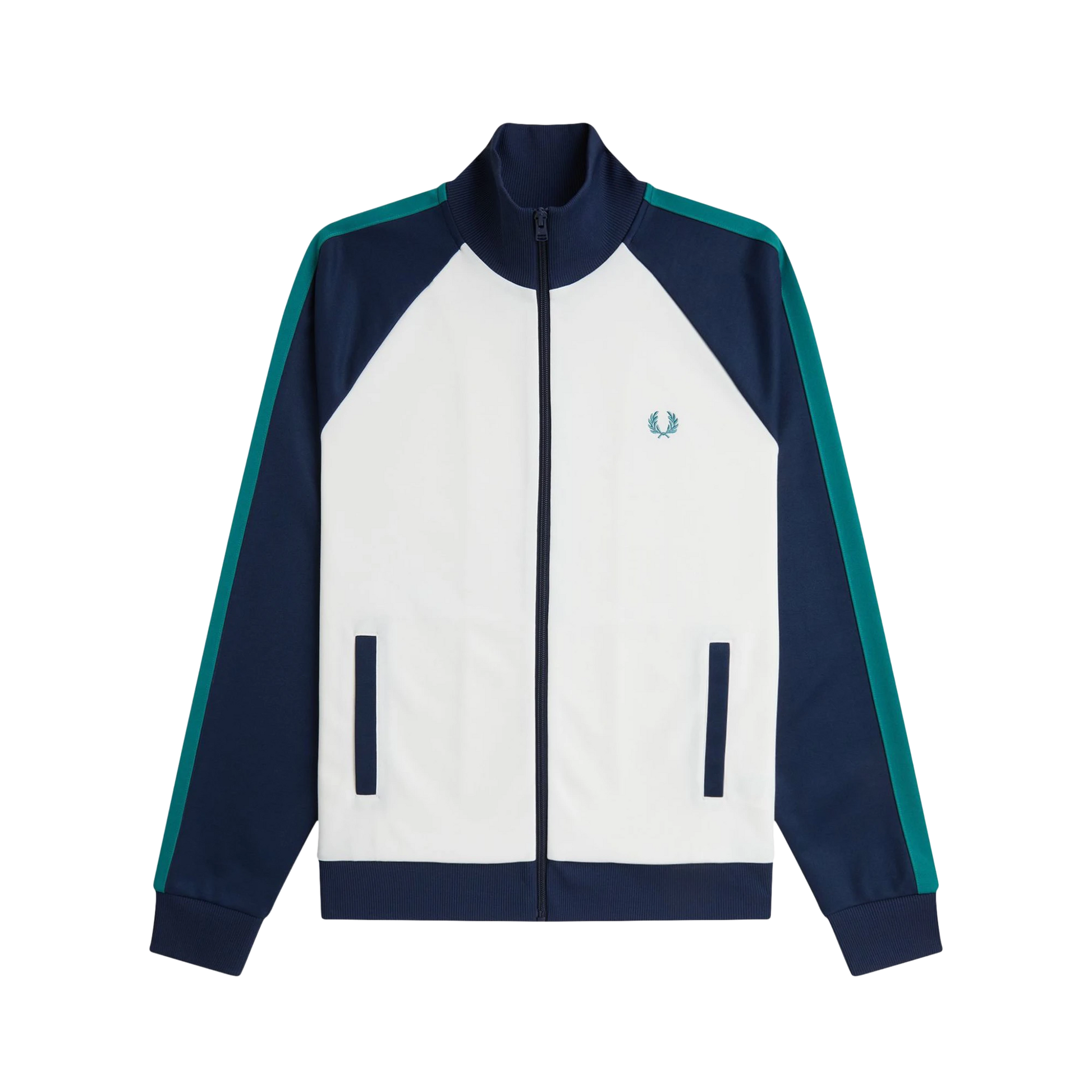 Contrast Sleeve Track Jacket - Snow White