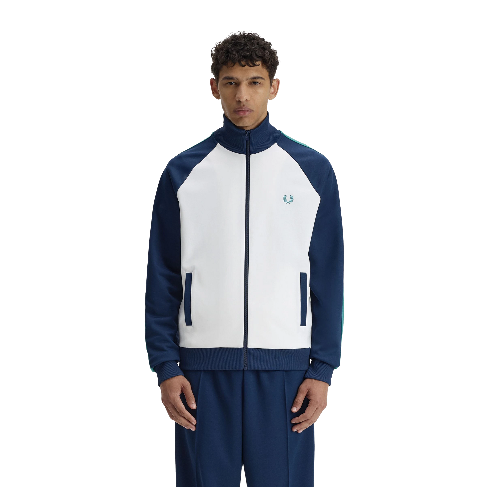 Contrast Sleeve Track Jacket - Snow White