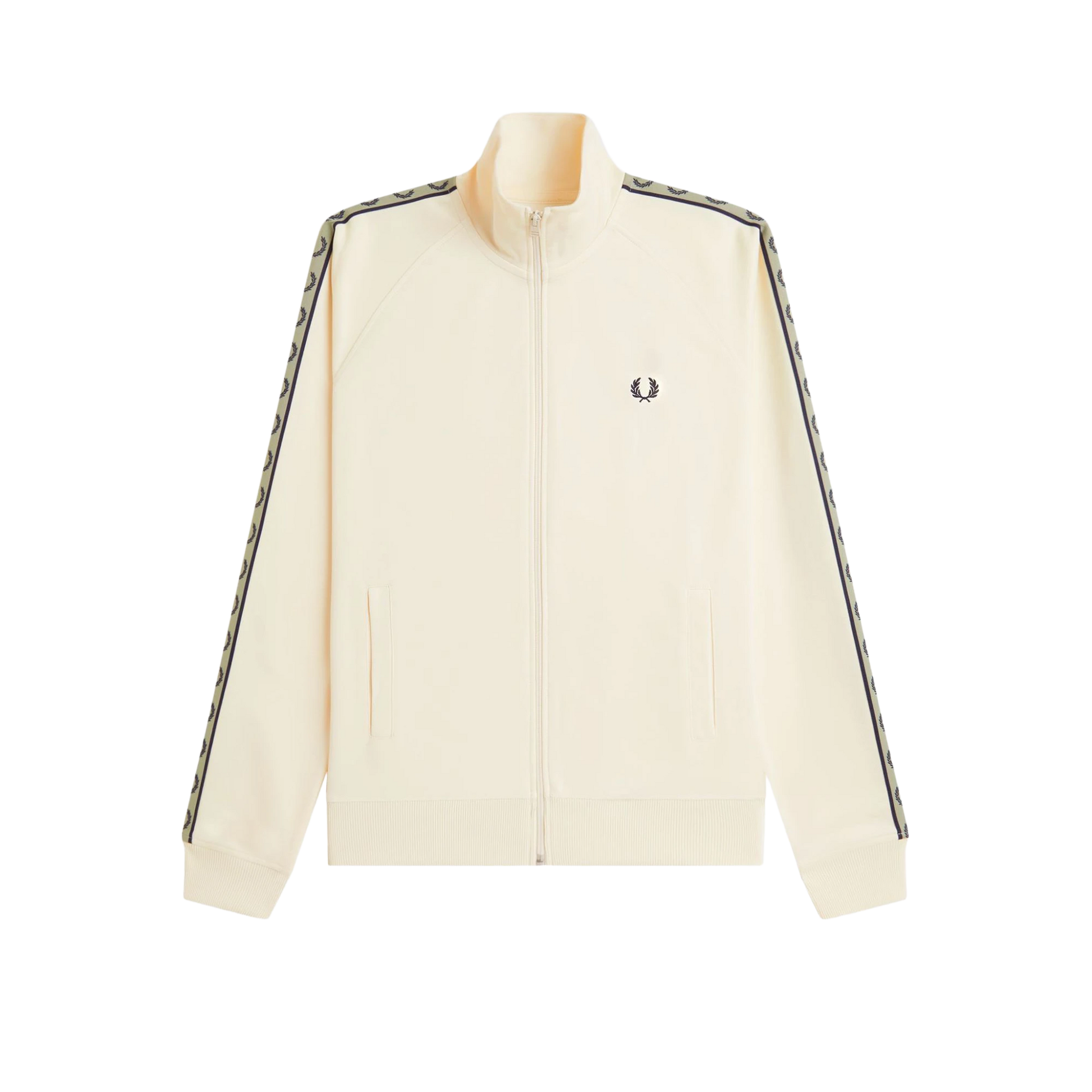 Contrast Tape Track Jacket - Ecru/Navy/Seagrass