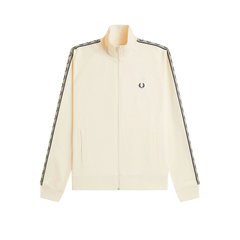 Contrast Tape Track Jacket - Ecru/Navy/Seagrass