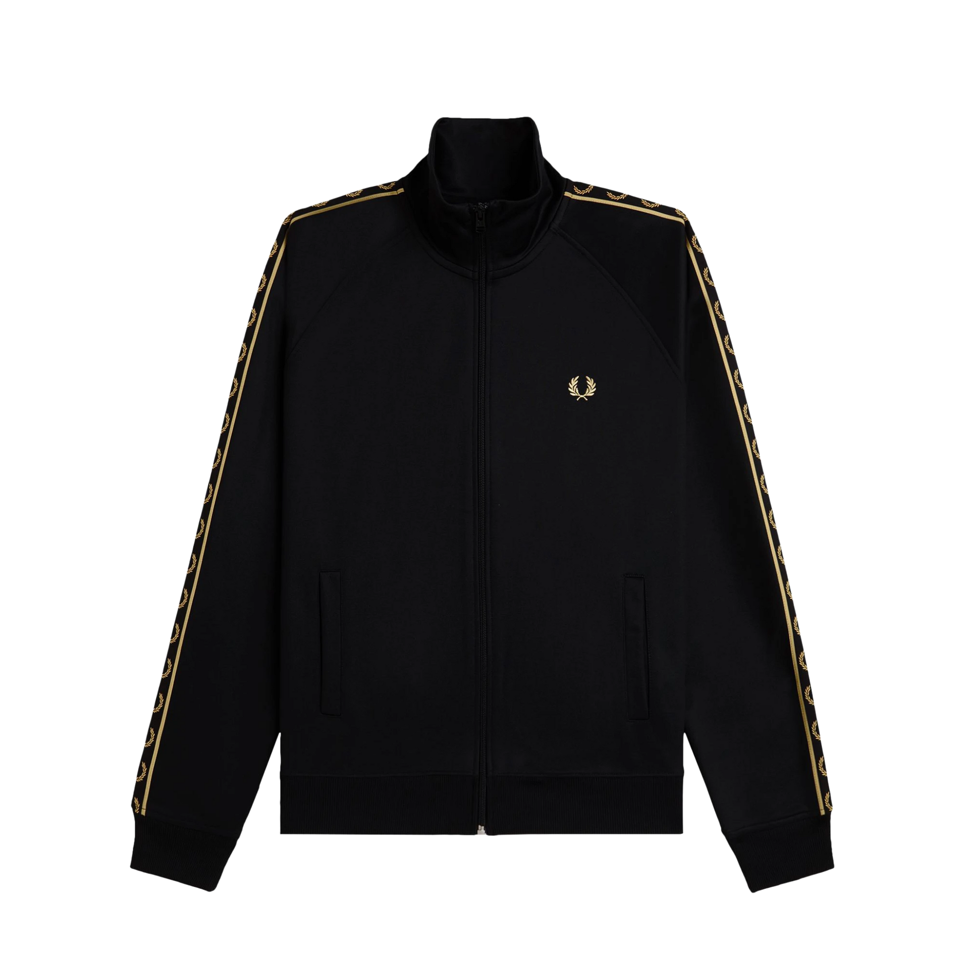 Contrast Tape Track Jacket - Black/Champagne