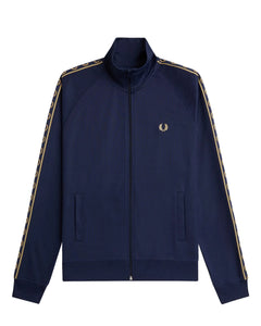 Contrast Tape Track Jacket - Tennis Blue/Champagne