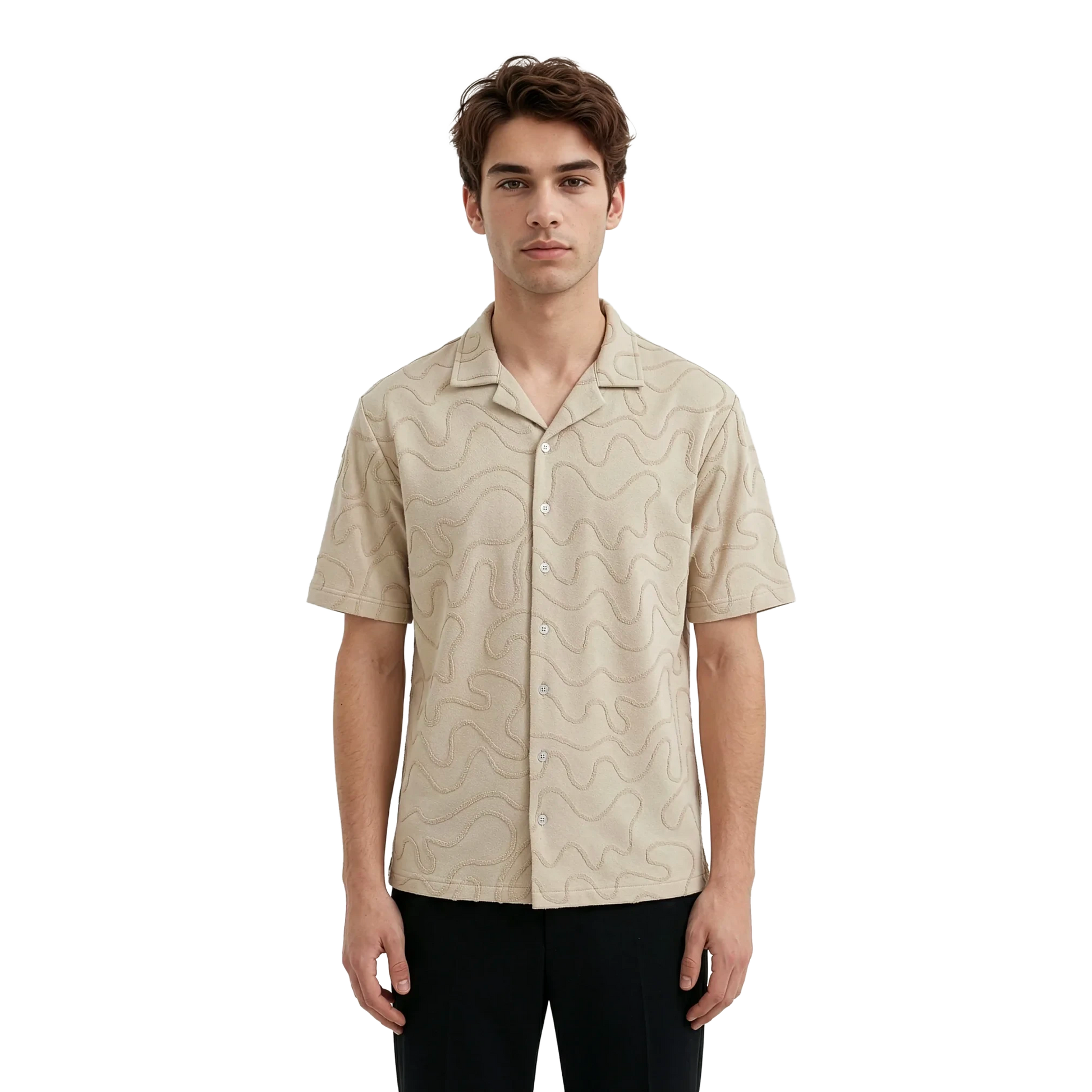 Karlo jaquard shirt - Ecru/beige
