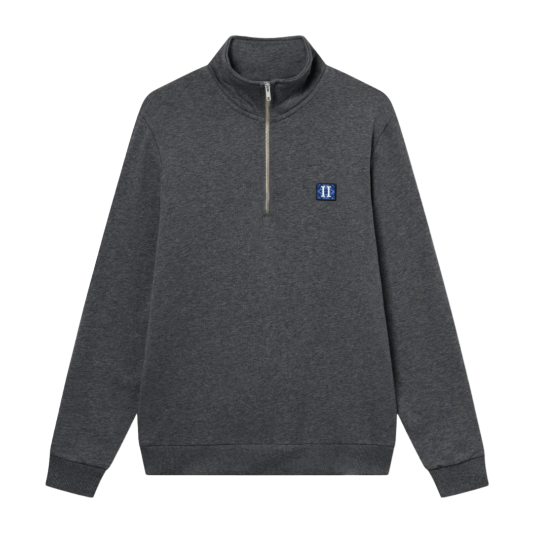 Piece Half-Zip Sweatshirt 2.0 - Charcoal Melange/Olympian Blue-Dark Navy