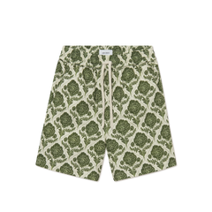 Lesley Flower Tile AOP Shorts - Vintage Green/Ivory