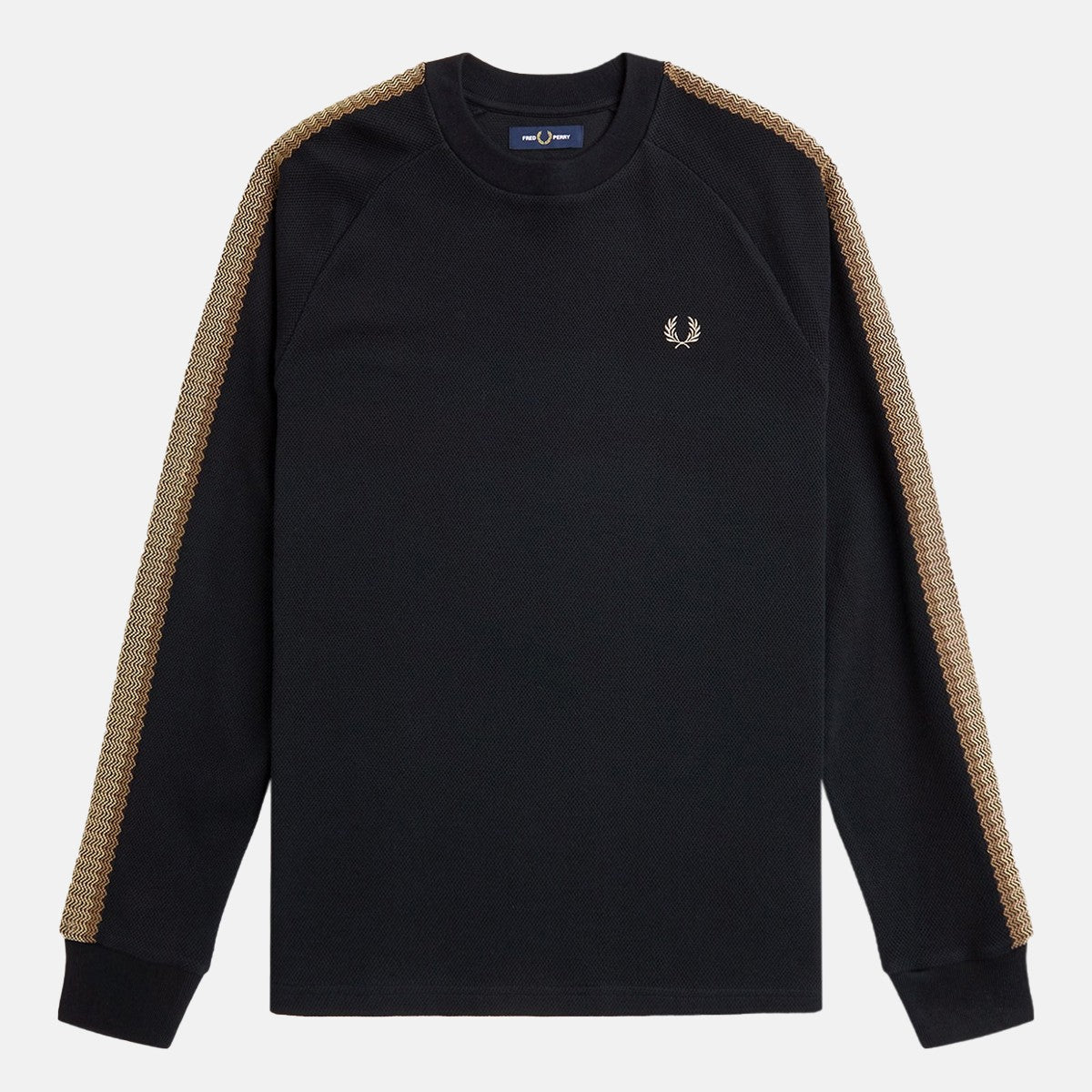 Tape Detail Long-sleeve Top - Black