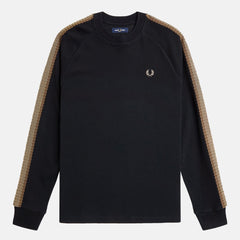 Tape Detail Long-sleeve Top - Black