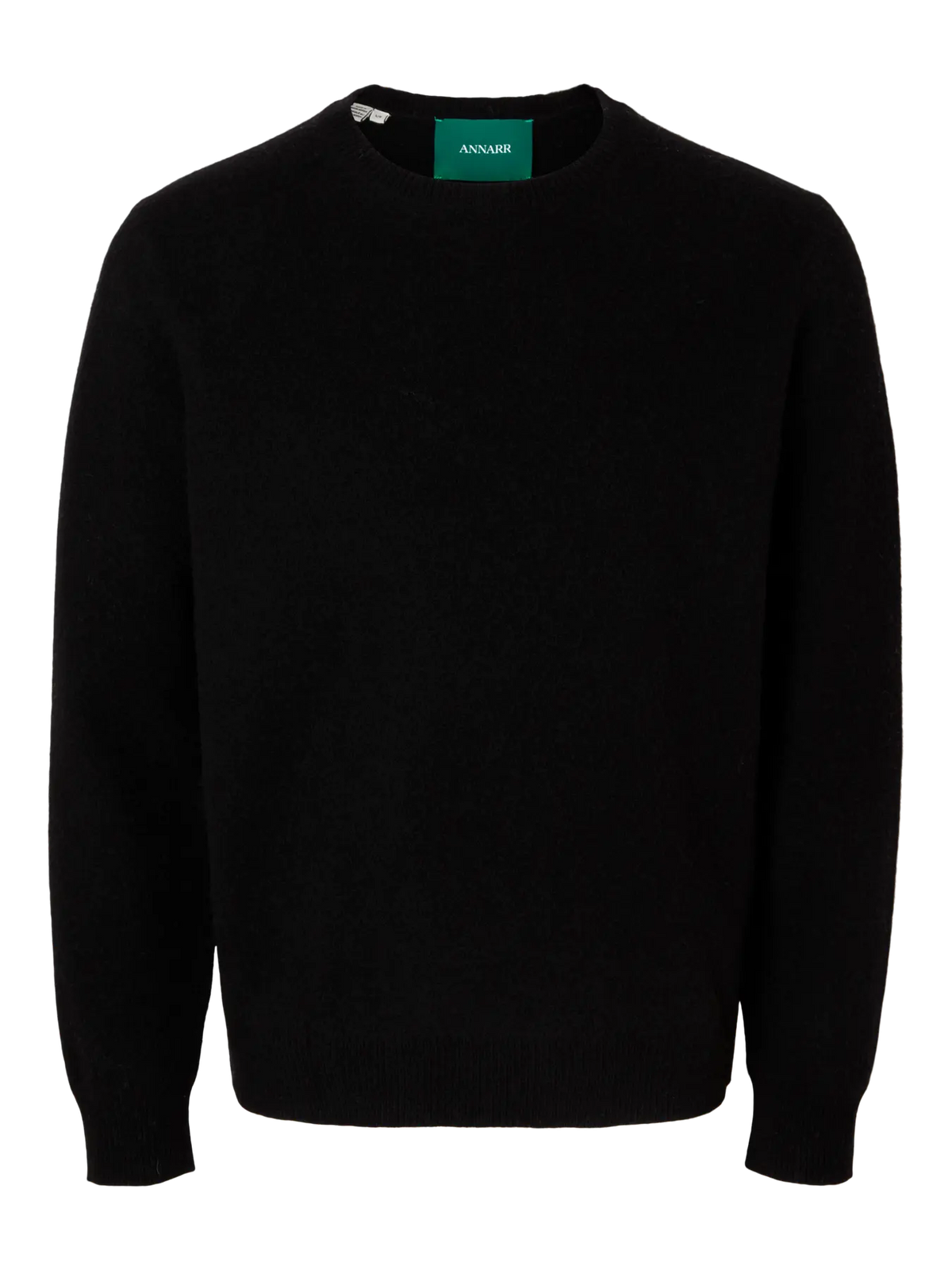 Ragi Long-sleeve Knit Wool Crewneck - Black