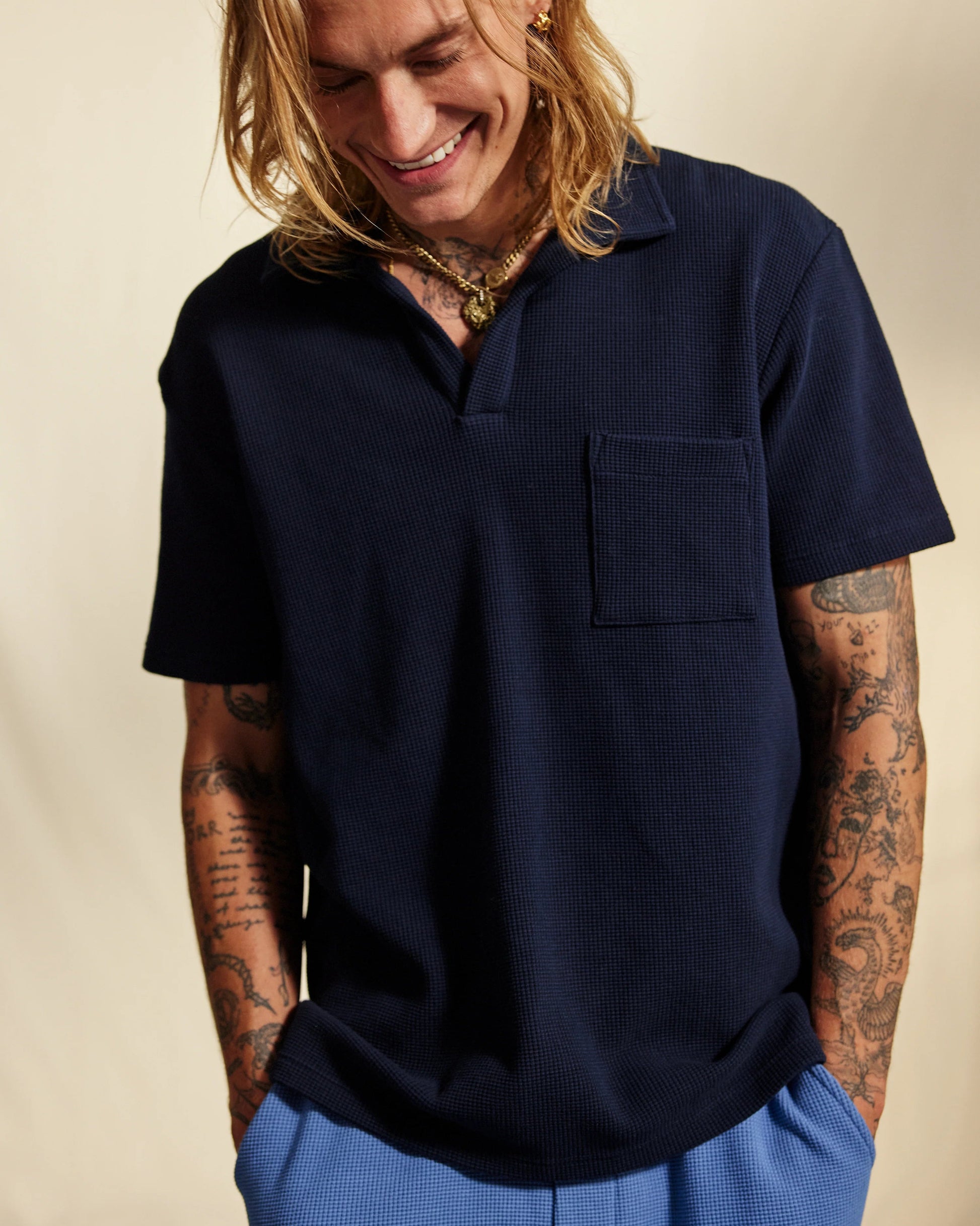 Melrose Polo Waffle - Total Eclips