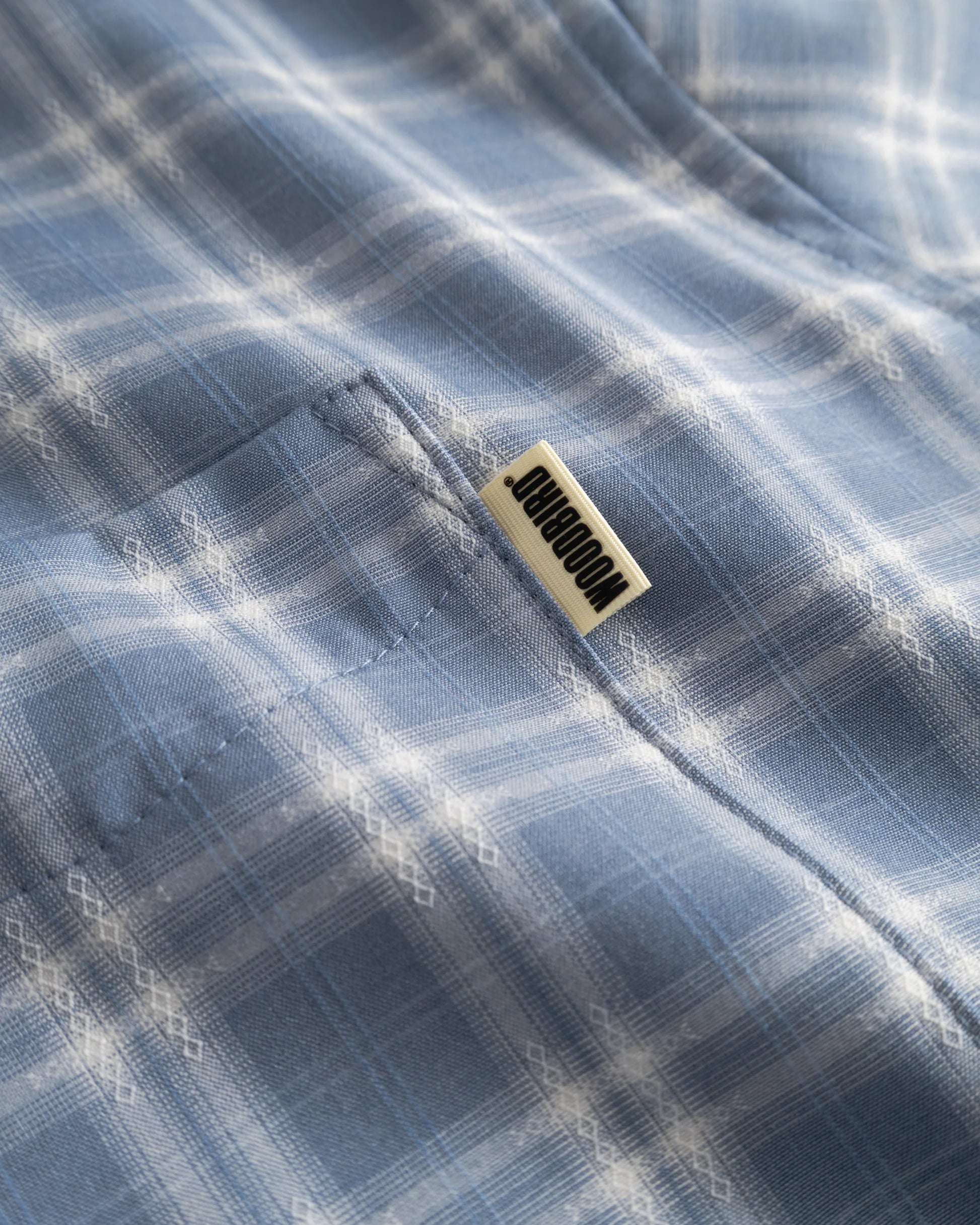 Jong Dobby Check Shirt - Light Blue