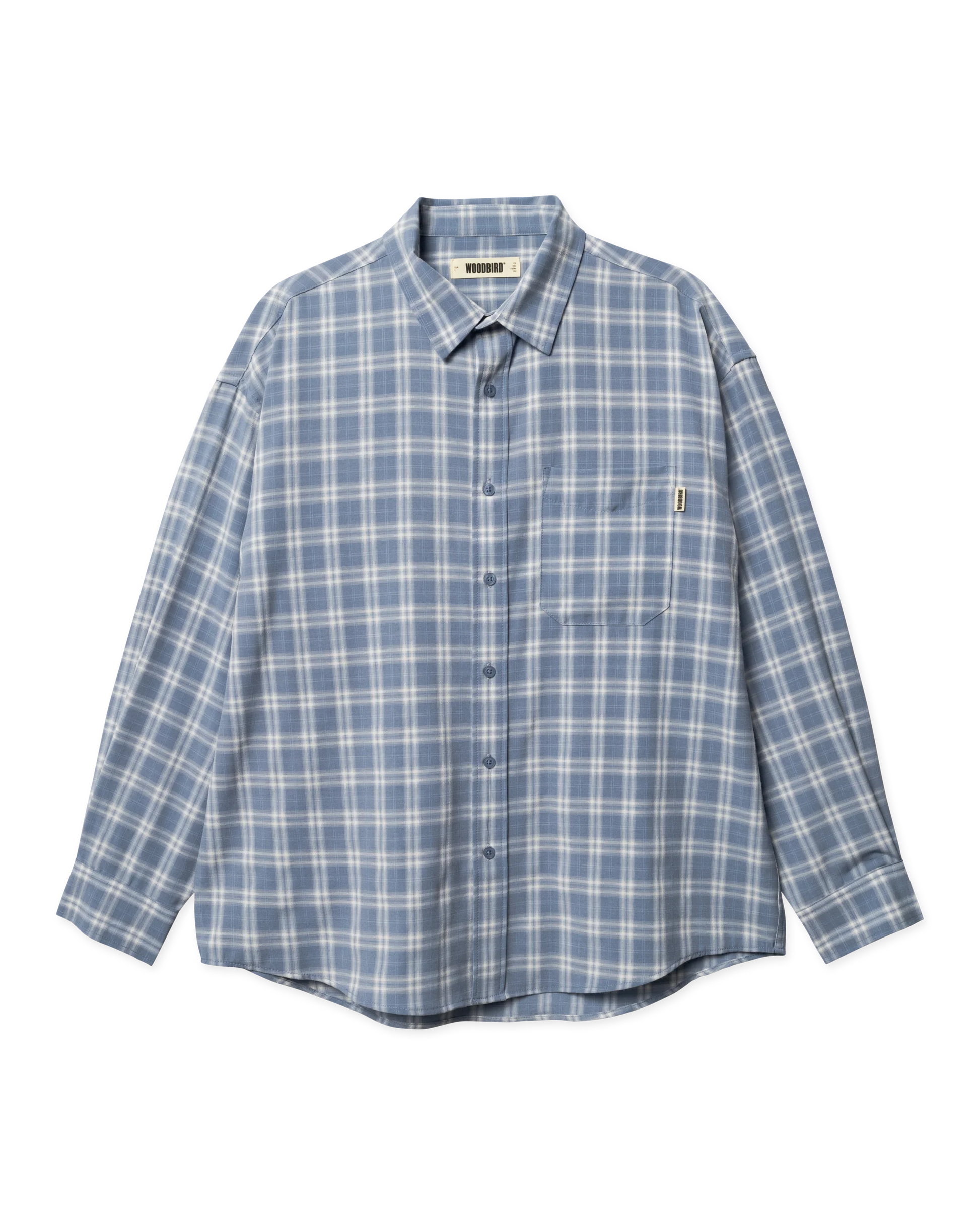 Jong Dobby Check Shirt - Light Blue