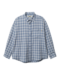 Jong Dobby Check Shirt - Light Blue