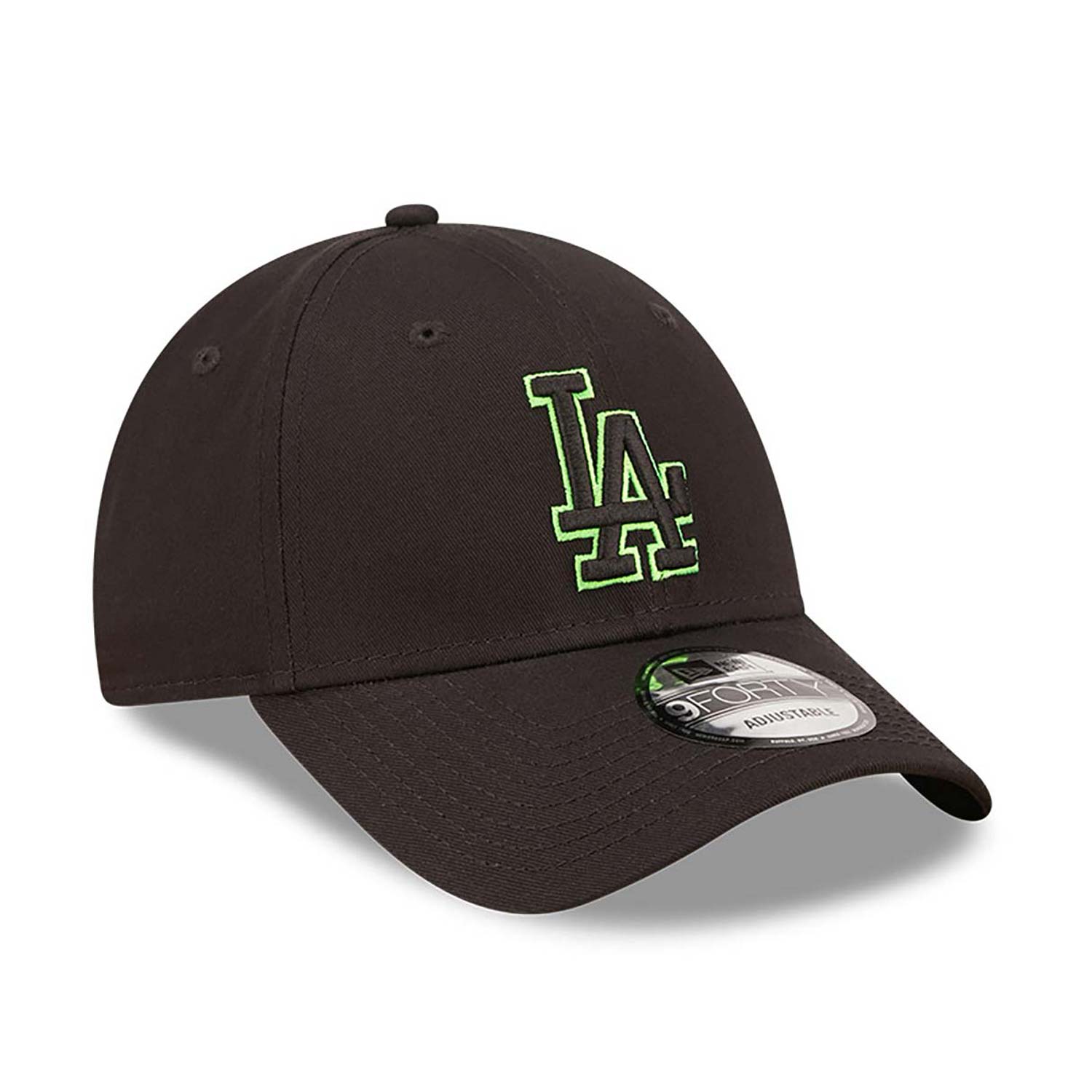 9Forty Neon Outline - Los Angeles Dodgers Black/Cyber Green