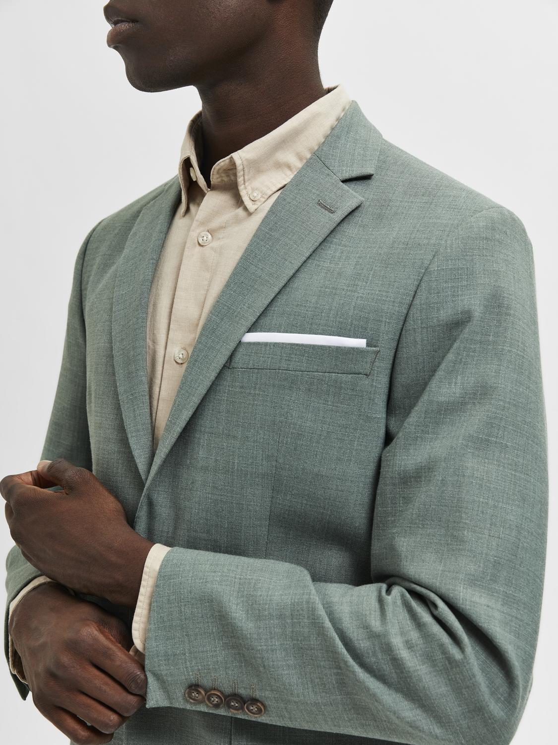Oasis Linen Blazer - Light Green Melange