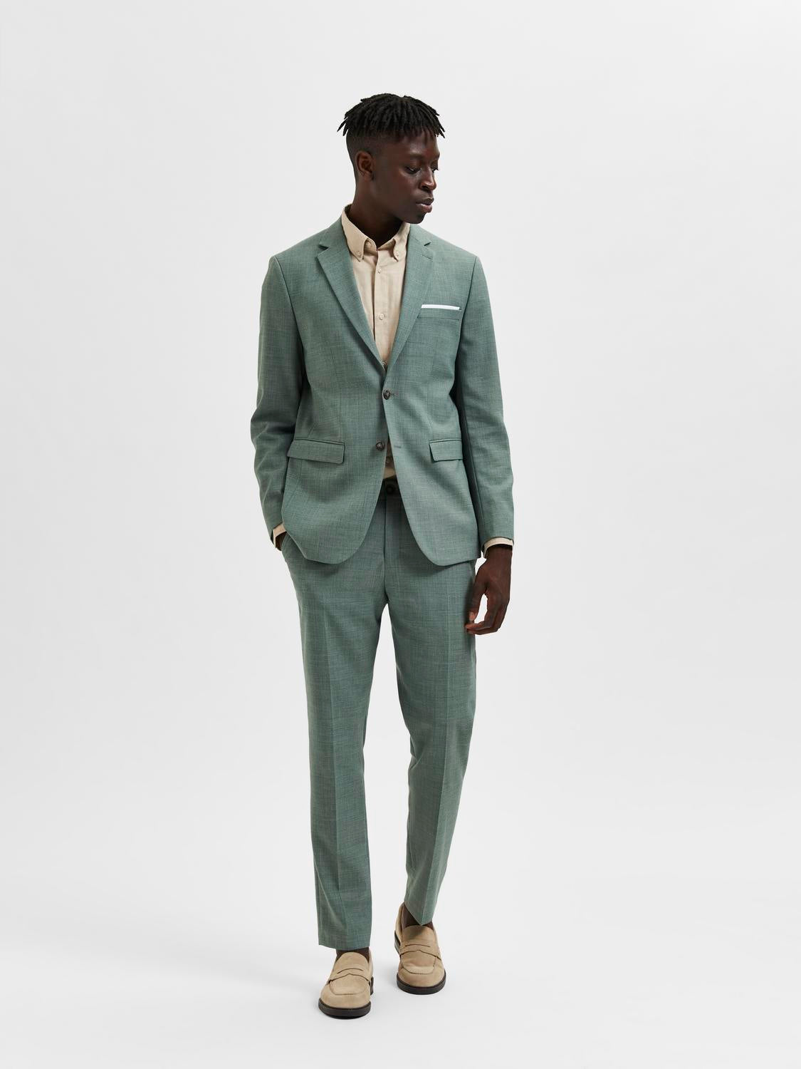 Oasis Linen Blazer - Light Green Melange