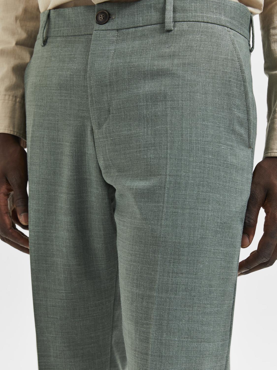 Oasis Linen Trousers - Light Green Melange