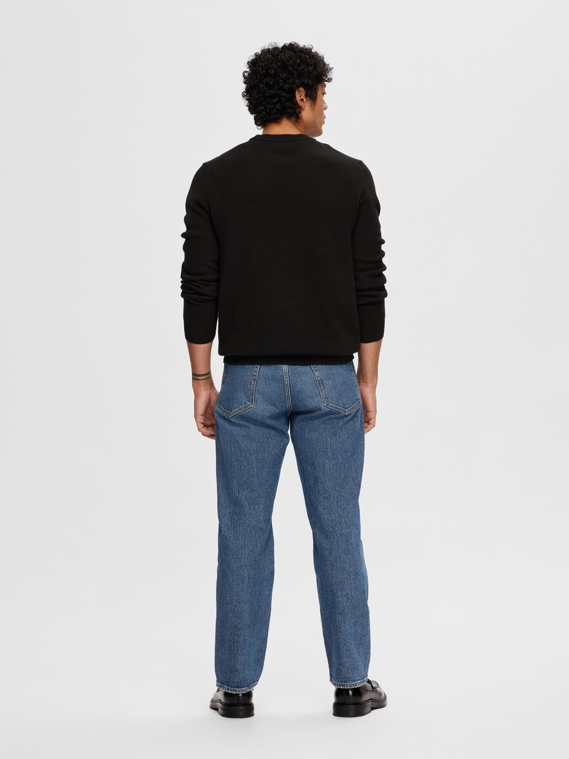 Dane Knit Structure Crew - Black